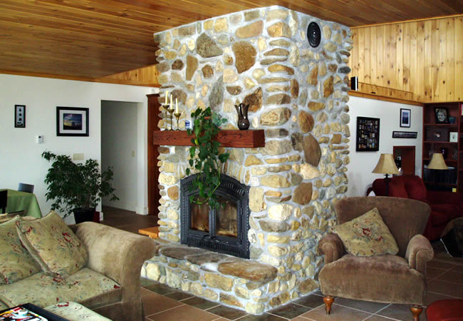 Earth Berm Interior Fireplace