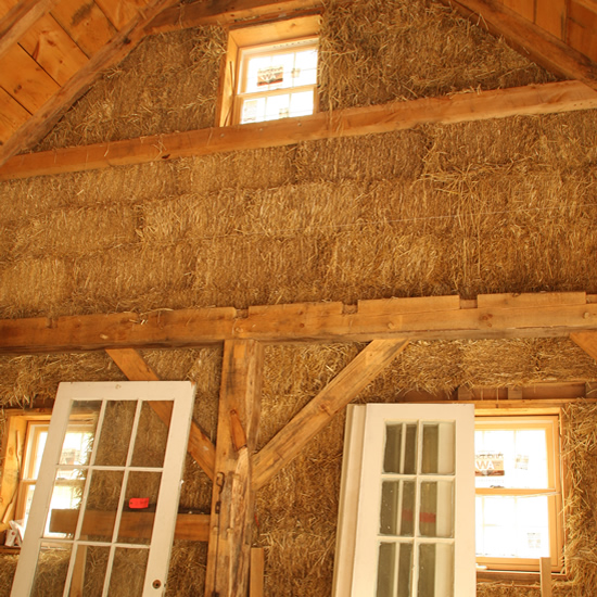 Straw Bale Studio Interior Tall